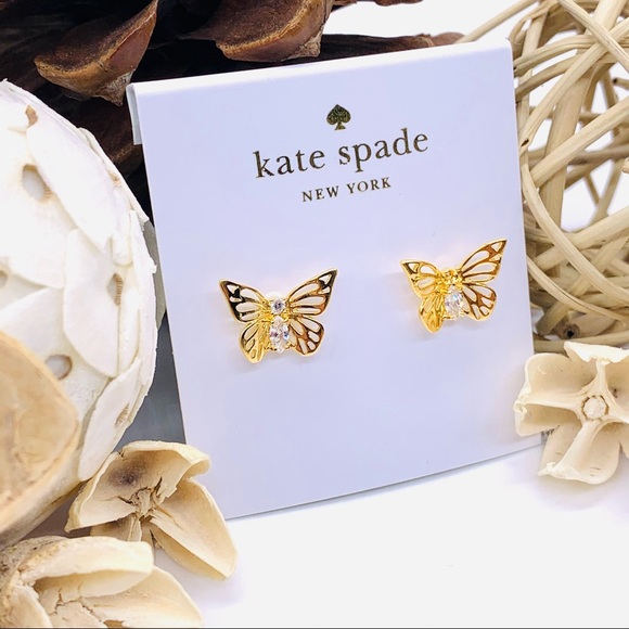 Kate Spade Diamond Stud Butterfly Earrings - Picture 4 of 7